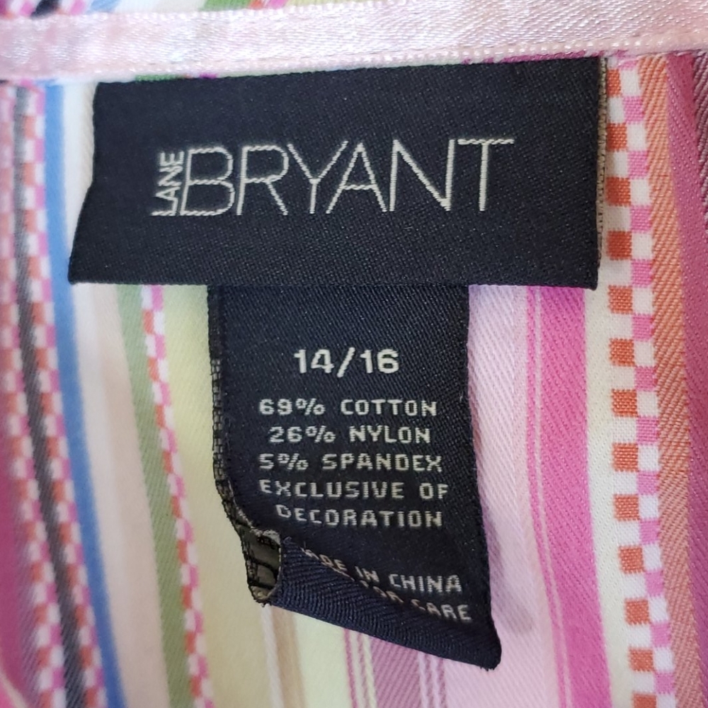 Lane Bryant colorful crisp button front shirt - Picture 6 of 6